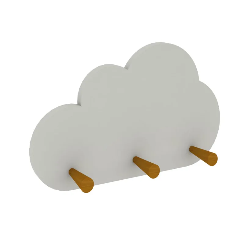 Cabideiro Nuvem com 3 Cabides Branco - Casatema