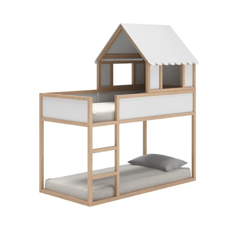 Beliche Infantil Telhadinho Fun 5 Opções de Montagem- Branco/Carvalho