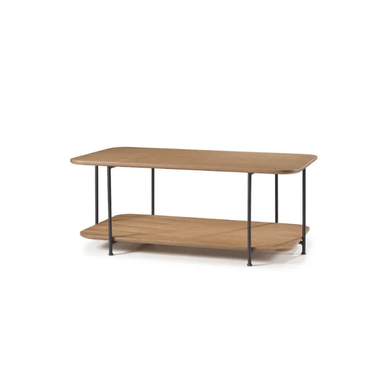 Mesa de Centro Industrial 90 cm - Amêndoa/Preto