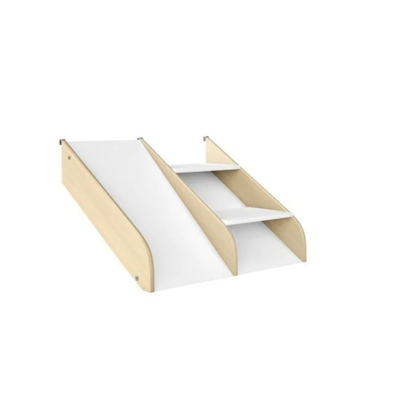 Kit Escadinha com Mini Escorregador Ii Casatema Marrom/Branco Natural/Branco