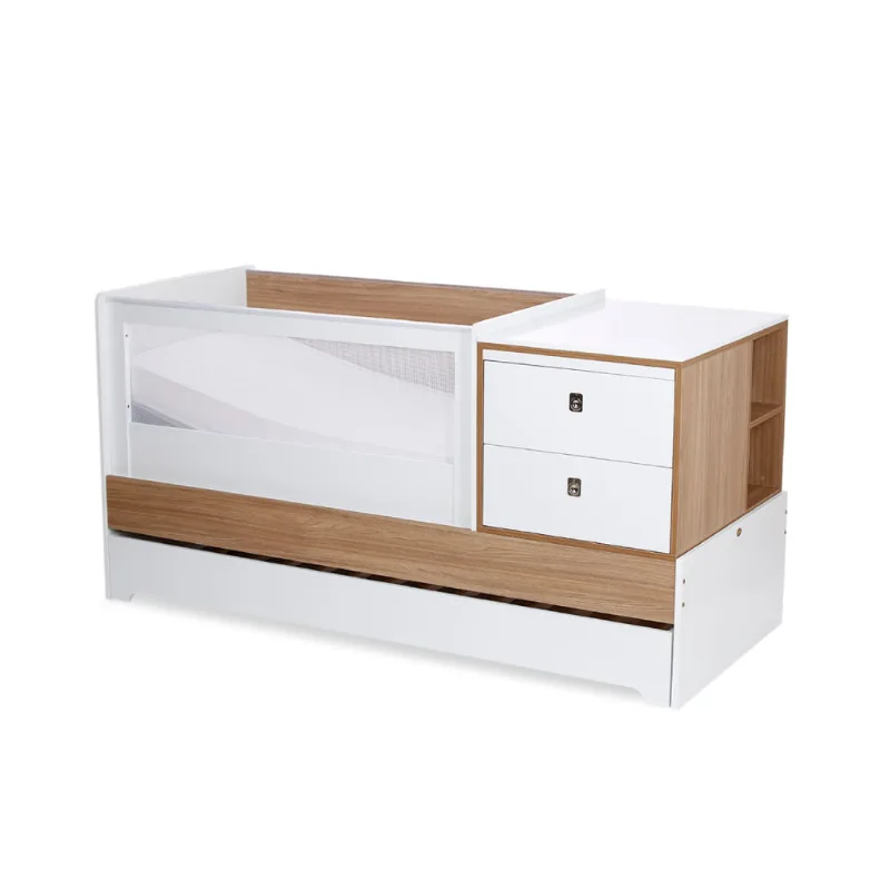 Berço Cama Multifuncional 7 em 1 Sol e Mar - Branco/Hannover