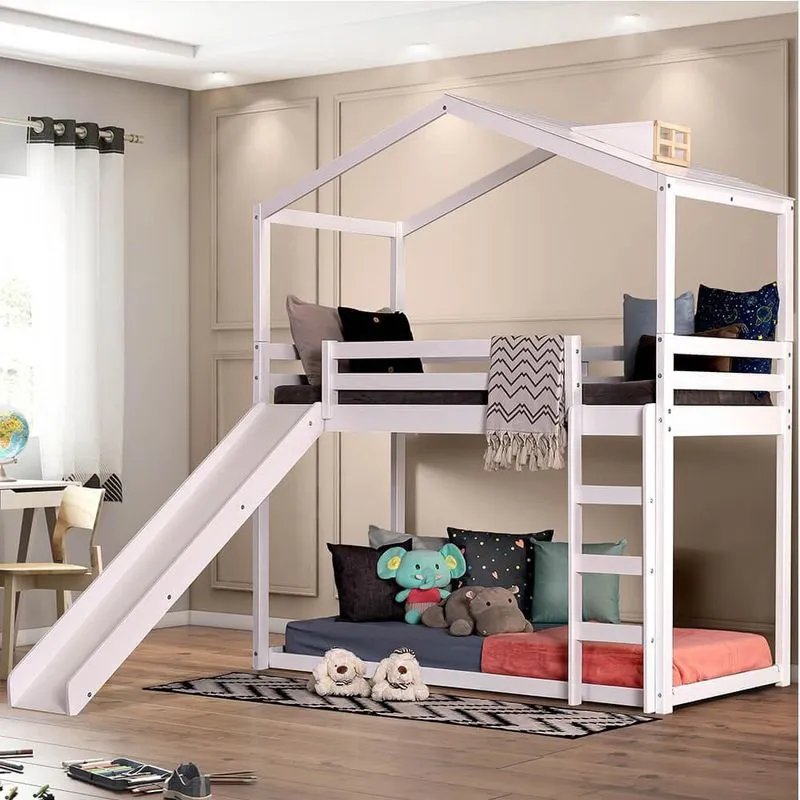 Beliche Montessoriana Prime Telhado Claraboia Escorregador Altura 137 Branco/Natural - Casatema