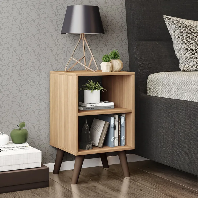 Mesa de Cabeceira com 2 Nichos - Carvalho