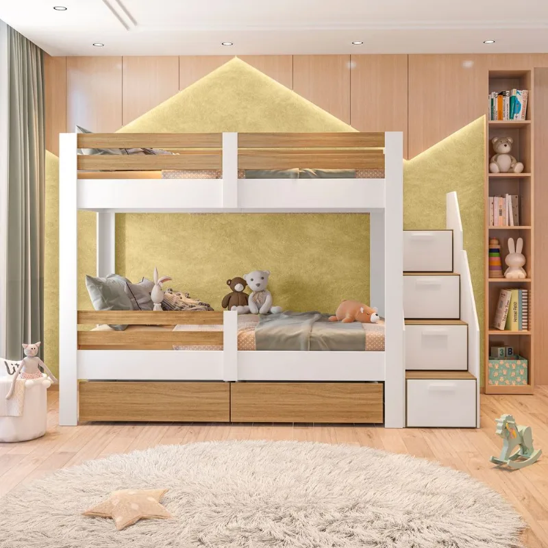 Beliche Infantil Star Plus com Grade de Proteção Casatema Branco/Montana Branco/Montana