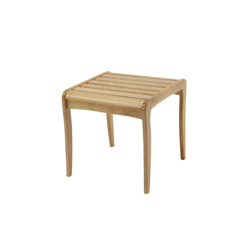 Banqueta Ripada em Madeira Tauari 45 cm - Amêndoa