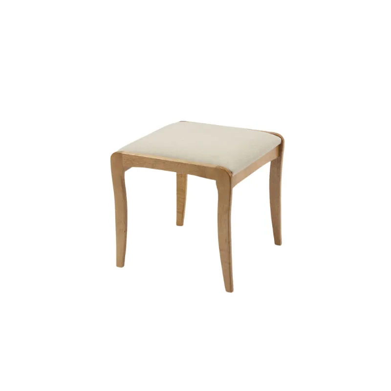 Banqueta Estofado em Madeira Tauari 45 cm - Amêndoa