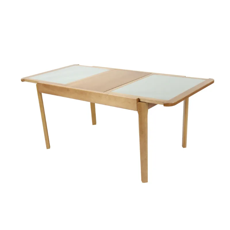 Mesa Extensível 140/190 cm com Vidro - Amêndoa