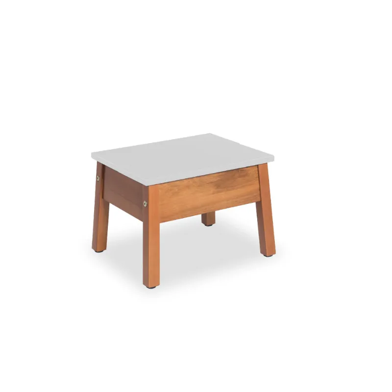 Banqueta Duo Baixa com 24 cm - Pinhão/Branco