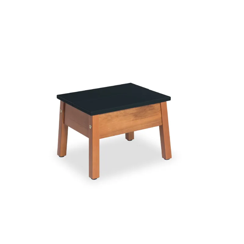 Banqueta Duo Baixa com 24 cm - Pinhão/Preto