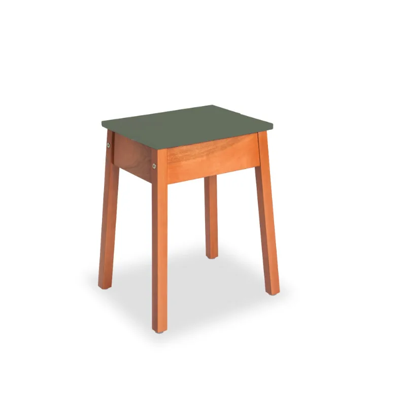 Banqueta Duo Alta com 44 cm - Pinhão/Verde Musgo