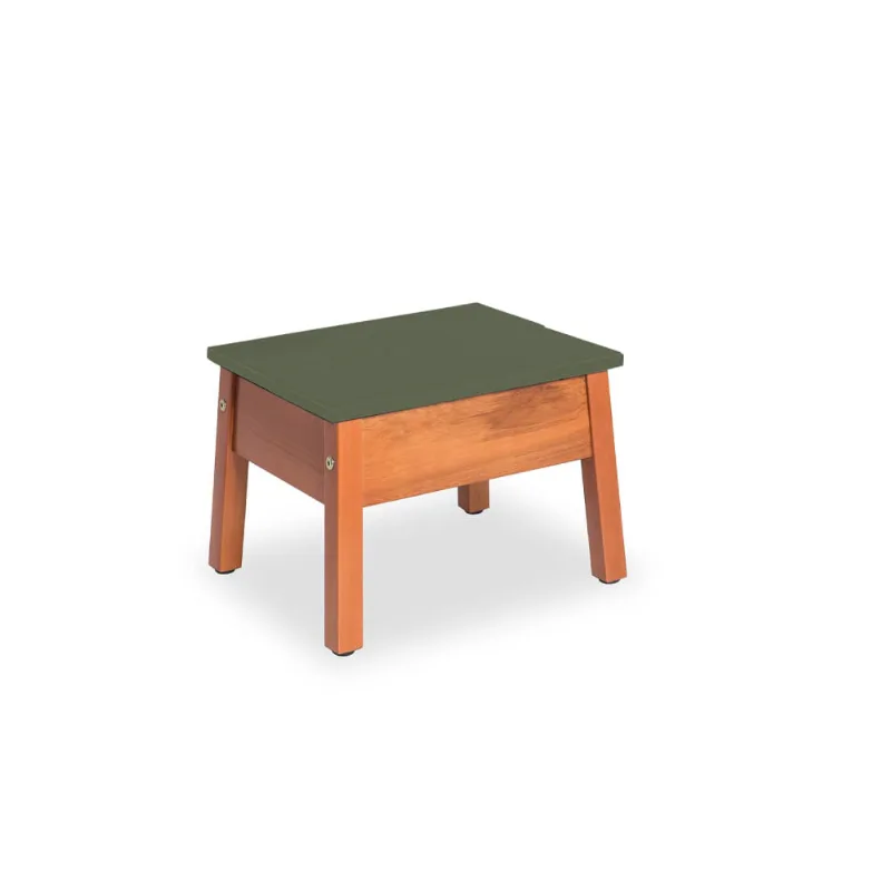 Banqueta Duo Baixa com 24 cm - Pinhão/Verde Musgo
