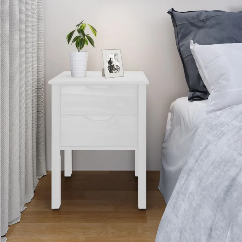 Mesa de Cabeceira Maia com 2 Gavetas - Branco