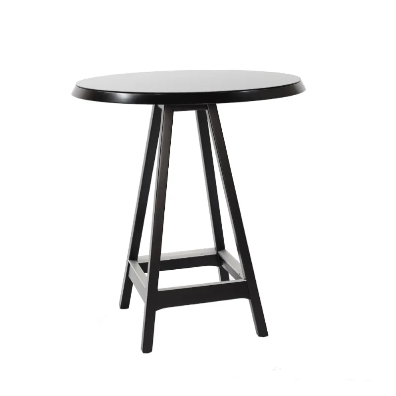 Mesa Bistrô Elegance 80 cm com Tampo de Vidro - Preto