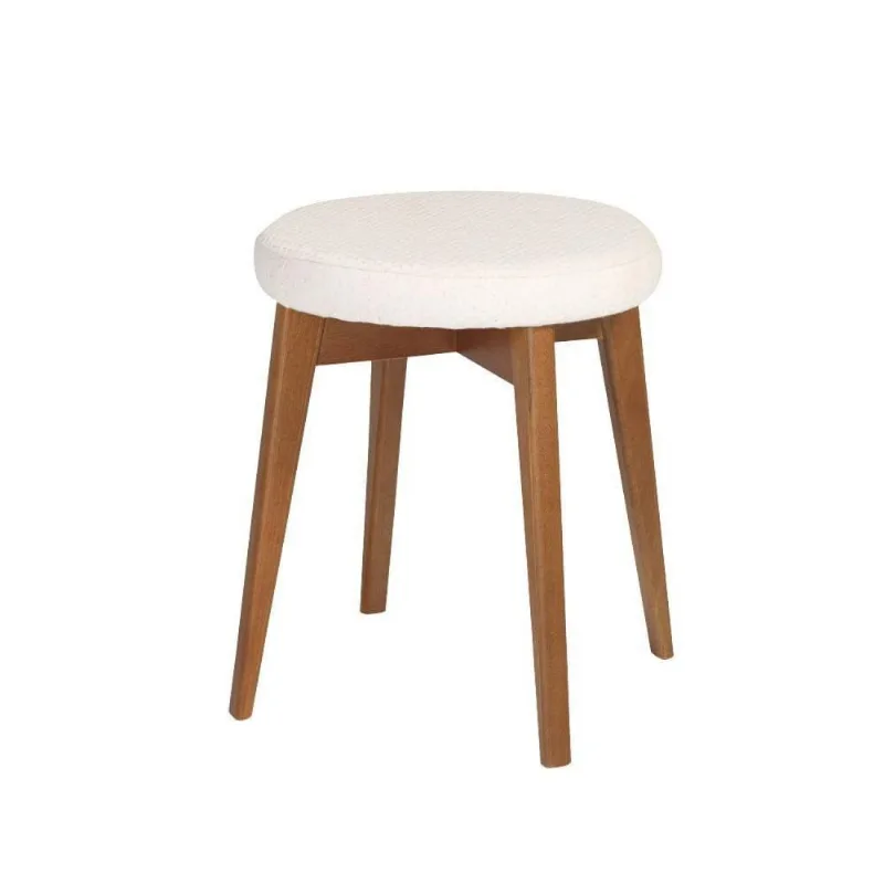 Banqueta Miami Estofada com Madeira Tauari Casatema Pinhao/Cinza