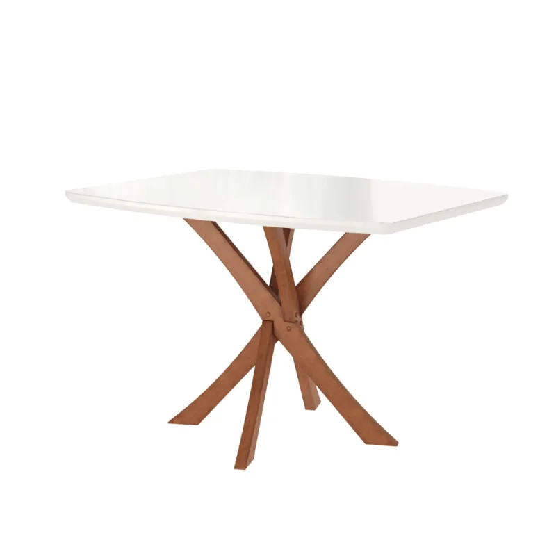 Mesa de Jantar Slim 120 cm - Imbuia/Branco