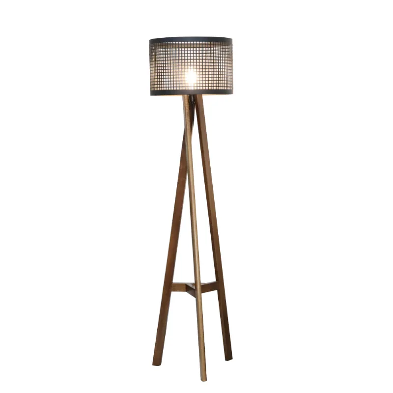 Luminária de Piso Industrial com Cúpula em Metal - Pinhão/Preto