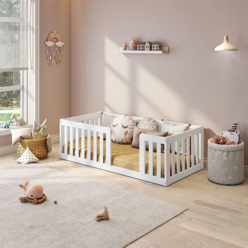 Mini Cama Montessoriana com Grade Giulia Casatema Branco Branco