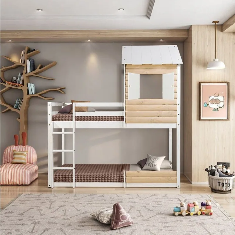Beliche Montessoriano Club House Wood Casatema Branco/Marrom Natural/Branco