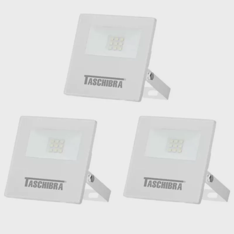 Kit 3 Refletores LED tr Slim 10W 3000K Taschibra