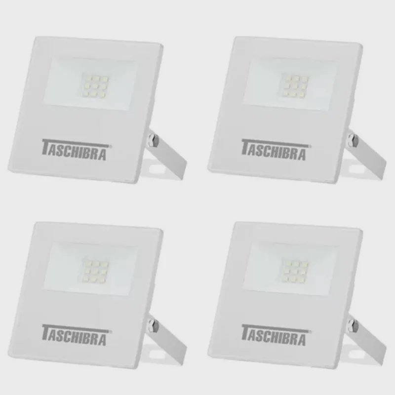 Kit 4 Refletores LED tr Slim 10W 3000K Taschibra