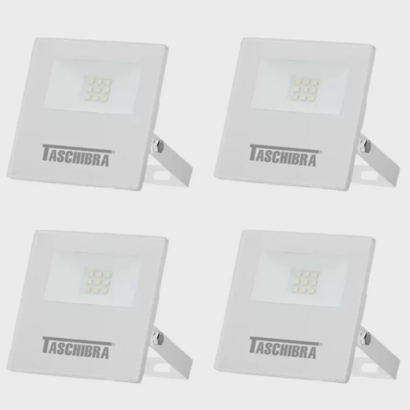 Kit 4 Refletores LED tr Slim 10W 6500K Taschibra