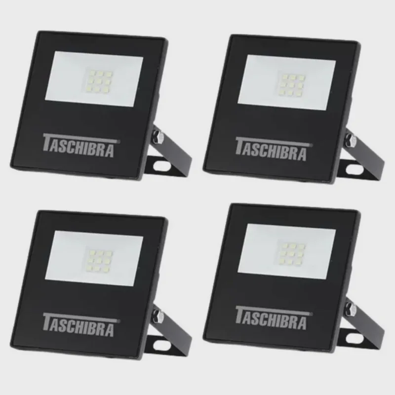 Kit 4 Refletores LED tr Slim 10W 3000K Taschibra