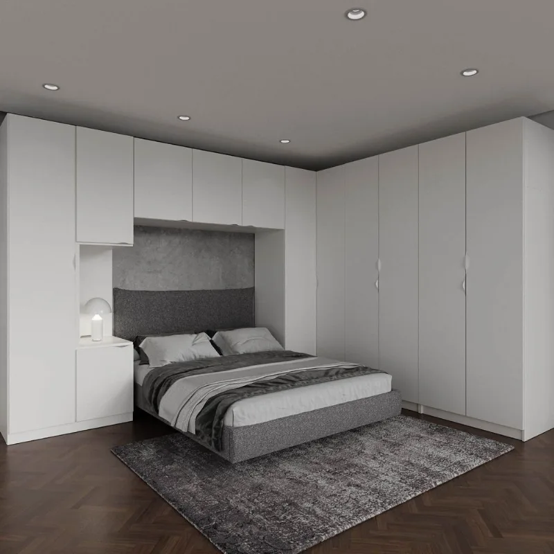 Guarda Roupa Modulado de Casal 12 Portas 6 Peças Hera CabeCasa MadeiraOriginals Branco/Algodão Algodão