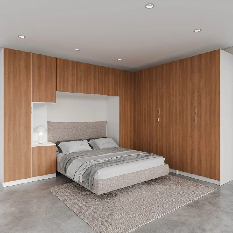 Guarda Roupa Modulado de Casal 12 Portas 6 Peças Hera CabeCasa MadeiraOriginals Branco/Algodão/Louro Algodão/Louro