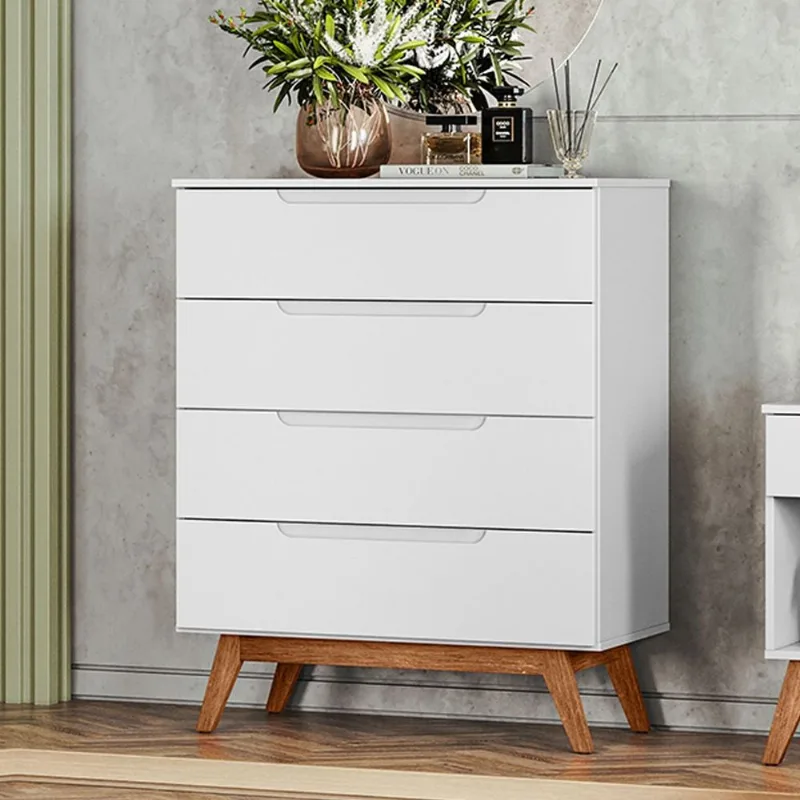 Cômoda Solteiro Retrô 4 Gavetas Alpi Branco Branco
