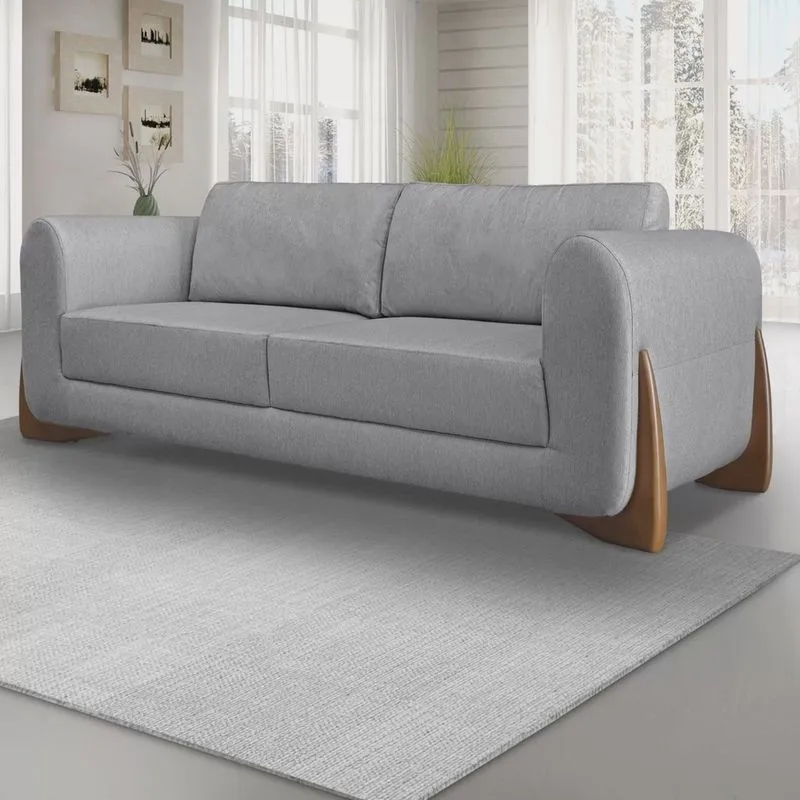 Sofá 3 Lugares 200cm Linho Djon Spezzia Decor