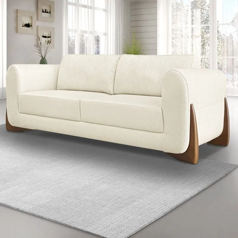 Sofá 3 Lugares 250cm Linho Djon Spezzia Decor Natural