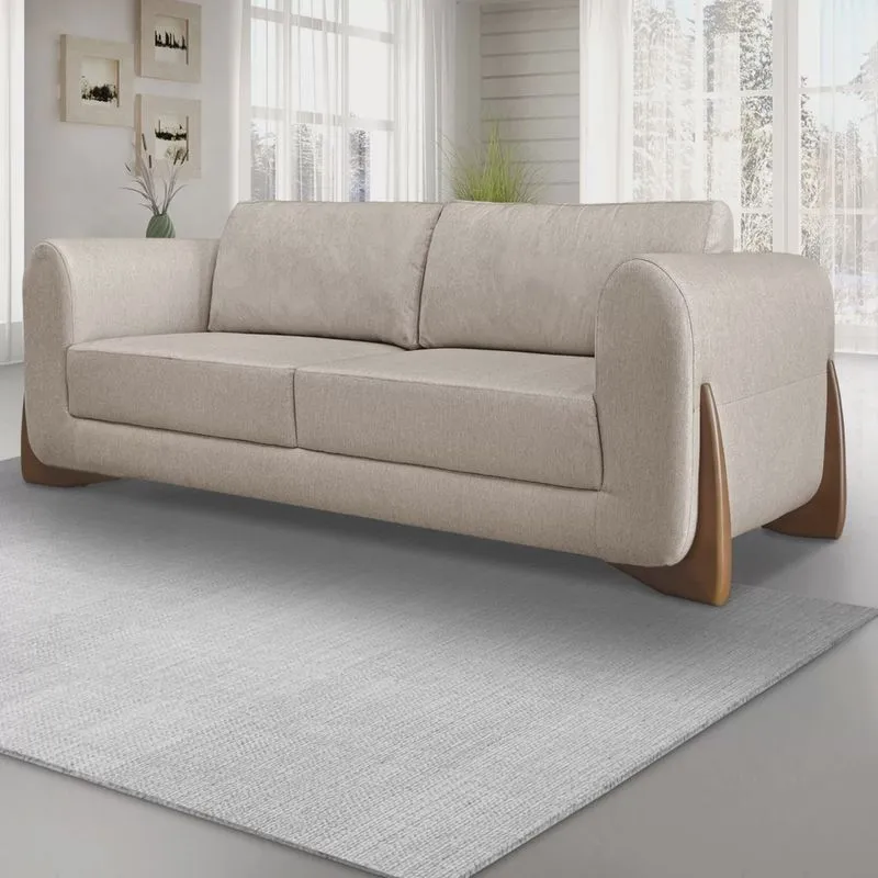 Sofá 3 Lugares 250cm Linho Djon Spezzia Decor