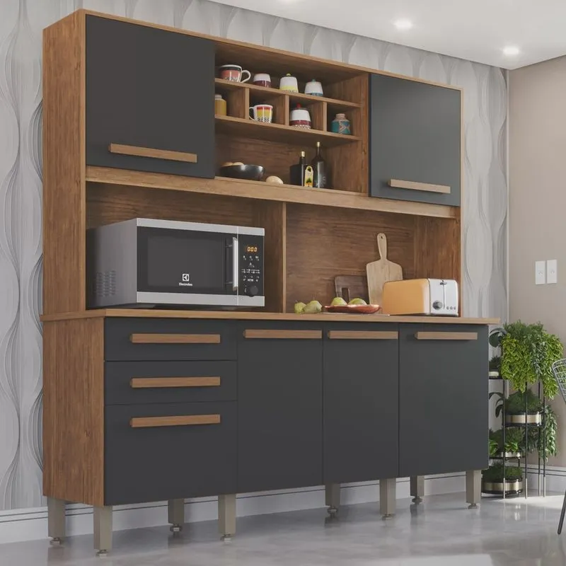 Armário para Cozinha 6 Portas 2 Gavetas Luna Plus