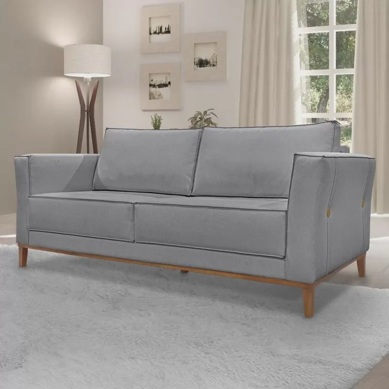 Sofá 3 Lugares 210cm Linho Brest Spezzia Decor
