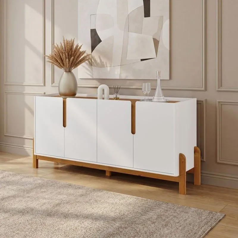 Buffet 170cm 4 Portas Lizz Casa D Branco/cedro
