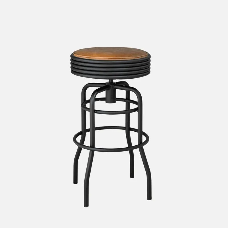Banqueta De Aço Giratória Panamá Compoarte Preto/caramelo