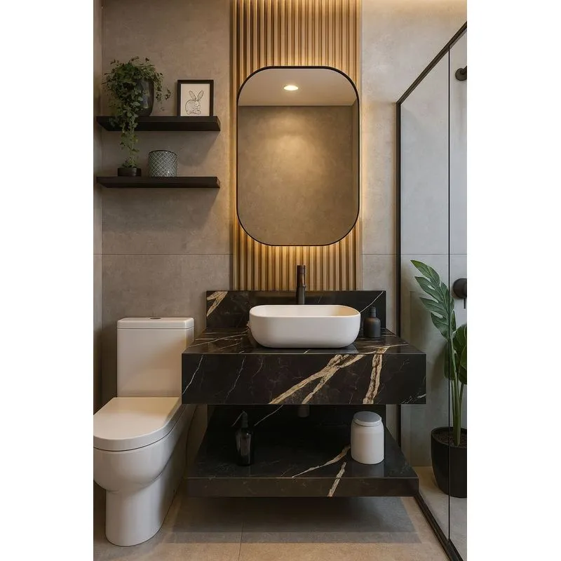 Bancada Em Porcelanato 60/80/100cm Sem Cuba Darabas Agardi