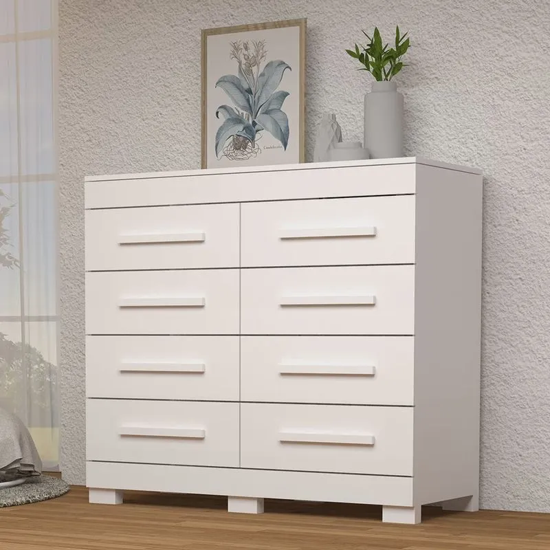 Cômoda 111,60cm 8 Gavetas 100% mdf Lantana Espresso Móveis