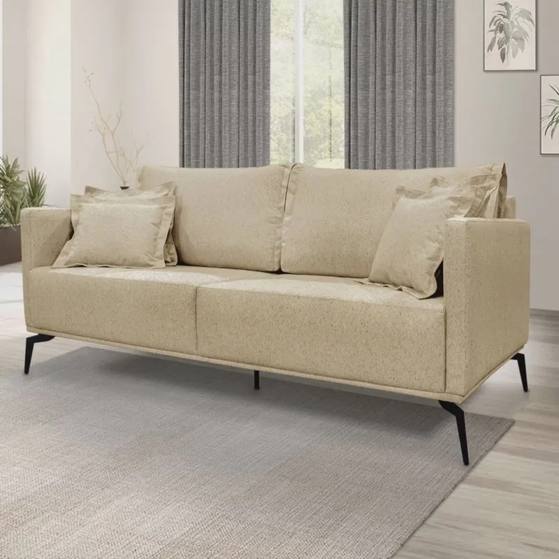 Sofá 3 Lugares 220cm Linho Lion Spezzia Decor