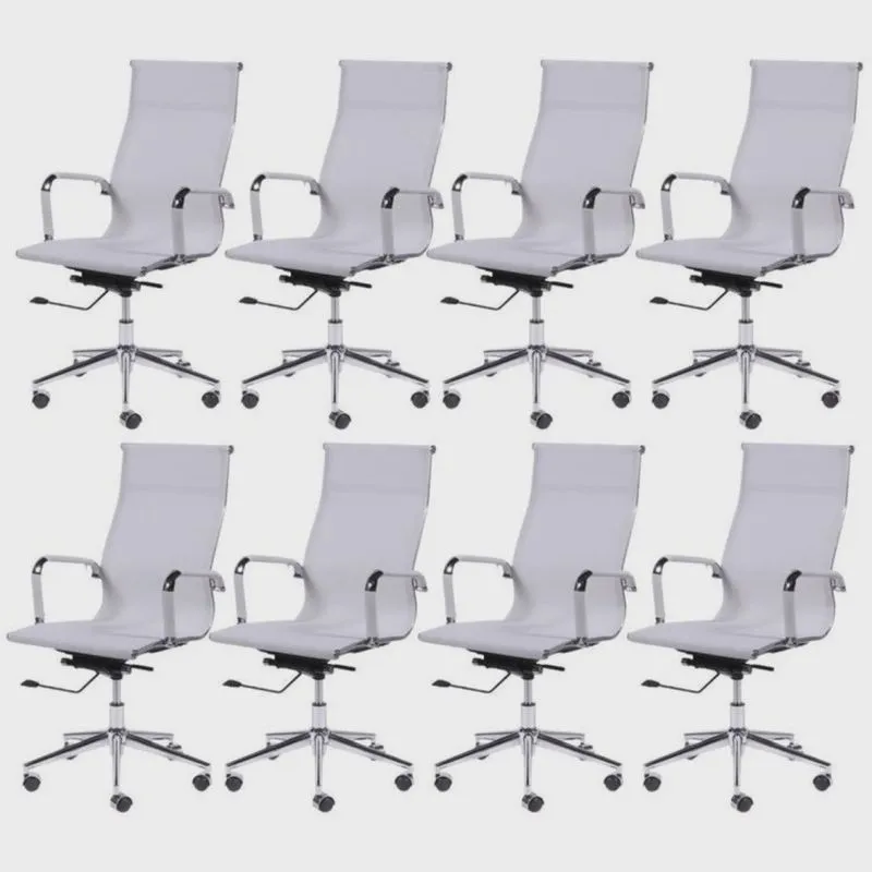 Kit 8 Cadeiras para Escritório Presidente Esteirinha Tela Mesh 3303