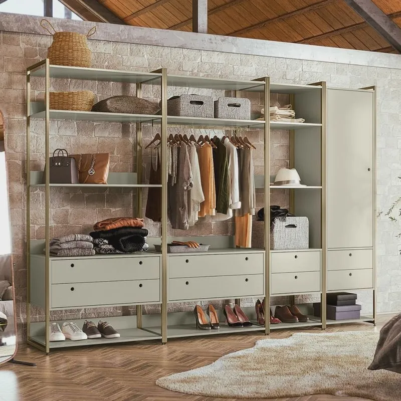 Guarda Roupa Closet Modulado Industrial 1 Porta 8 Gavetas