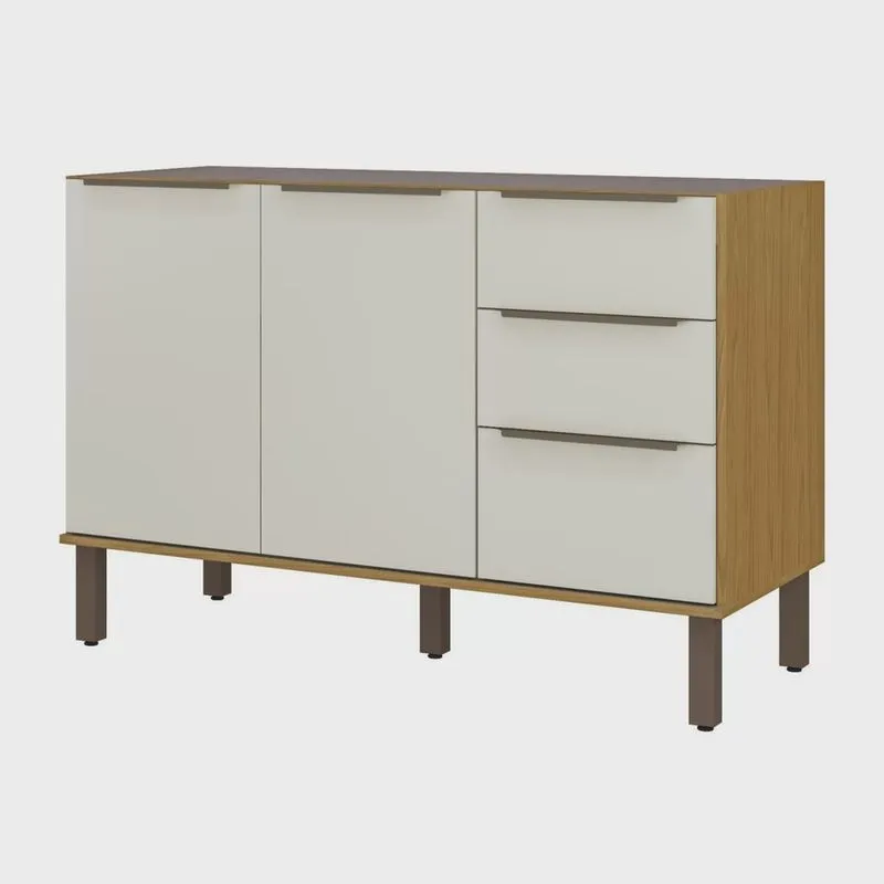 Balcão Para Pia de Cozinha 3 Portas 2 Gavetas 120cm Verace Espresso Móveis