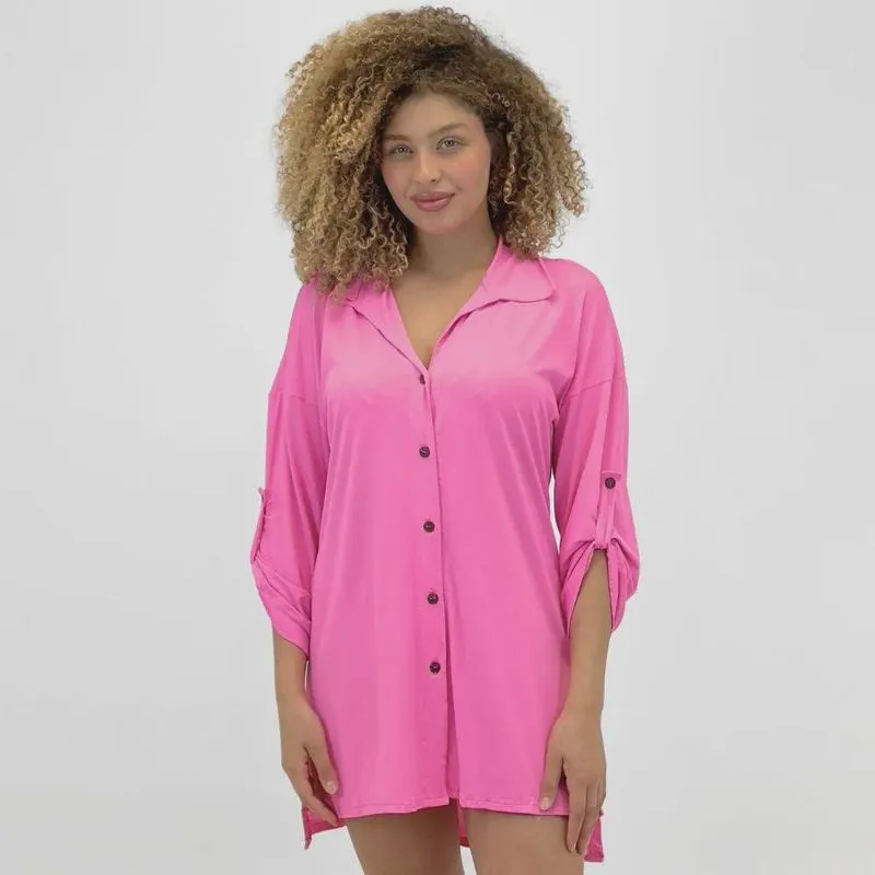 Saída de Praia Sol Pleno Lisa Camisão Feminina