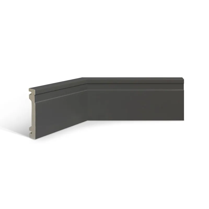 Rodapé de Poliestireno EspaçoFloor 10cm Frisado Cinza 100mm x 15mm x 2200mm