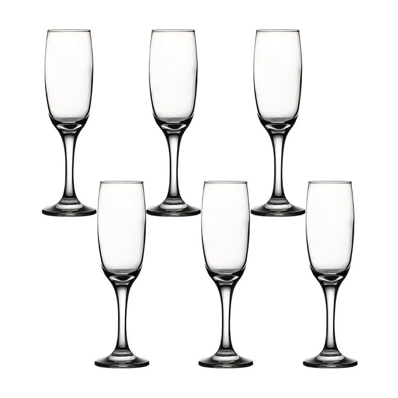 Taças de Champanhe Excepcionais 190ml - Kit 6 Unid.