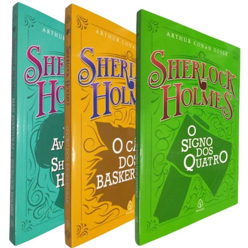 3 Livros Coleção Especial Ii Sherlock Holmes Mais Aventuras De S. Holmes O Cão Dos Baskerville O Signo Dos Quatro