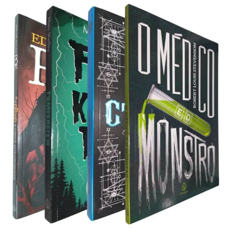4 Livros Físicos Mestres Do Terror Edgar Allan Poe Mary Shelley Robert Louis Stevenson H. P. Lovecraft