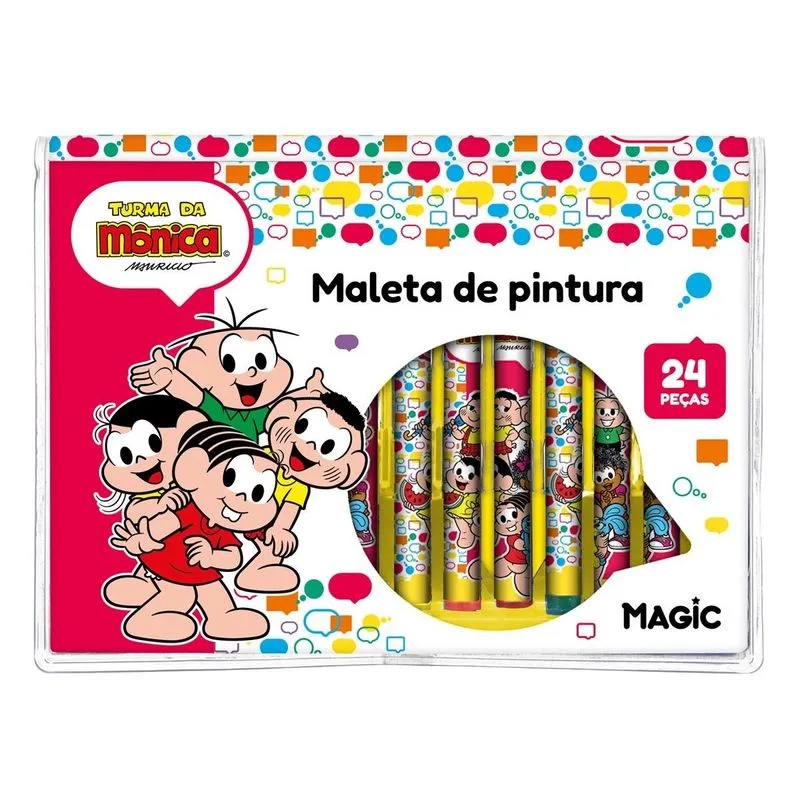 Maleta De Pintura 24 Peças - Turma Da Mônica - Magic Kids