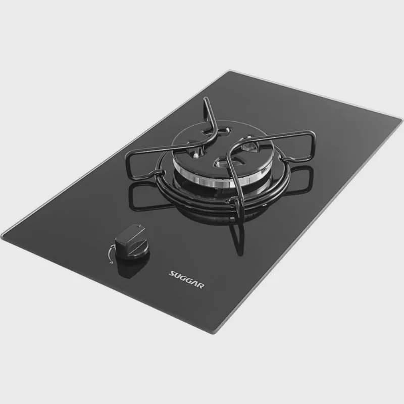 Cooktop Tri-chama Esmaltado 1Boca a gás Bivolt Preto