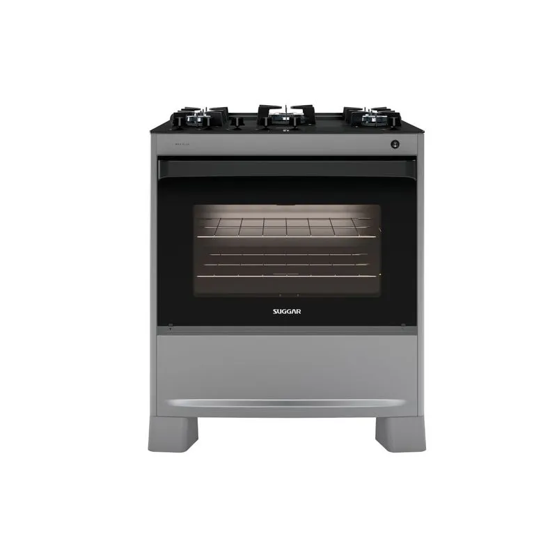 Fogão De Piso Suggar Max Plus Mesa De Vidro 5q Prata Inox - Suggar